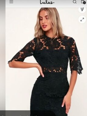 Lulus Black Lace Sheath Dress - Elegant Women's Dress